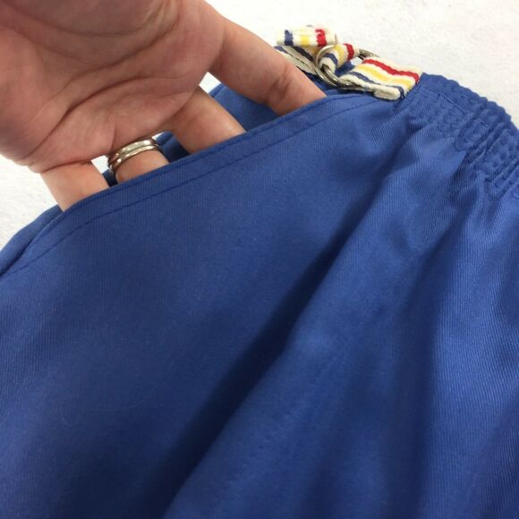 Vintage NWT 1970s Booth Bay Plus Skirt Size 34 Womens Solid Blue Rainbow Belts - Picture 4 of 9